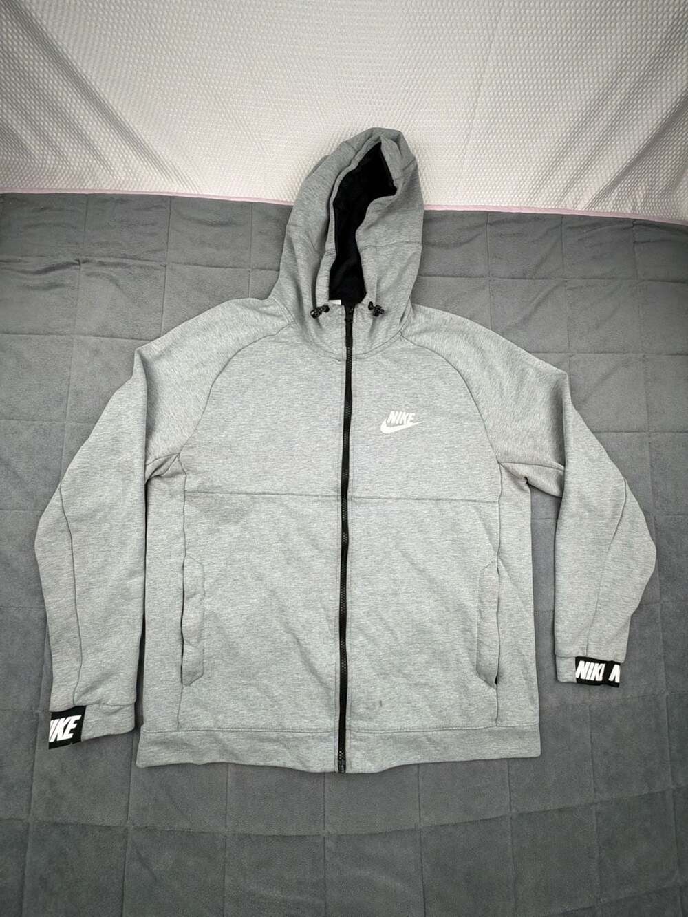 Y2K Nike Blue Tag Sportswear AV15 Full Zip Hoodie Gray Size L